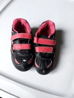 Keds Kids Black and Pink Velcro Sneakers